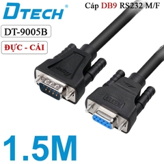 Dây Cáp COM DB9 RS232 Đực sang Cái Dtech DT-9005B M/F dài 1.5M - 5M
