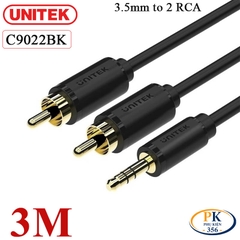 Dây Cáp Audio 3.5mm Sang 2 AV RCA (Hoa Sen) Unitek dài 1.5M đến 30M