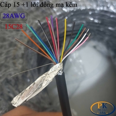 Dây Cáp Điều Khiển 15+1 Lõi Đồng Mạ Kẽm 28AWG 15C28 Chống Nhiễu Dùng Cho RS232, RS485