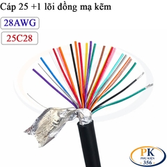 Dây Cáp Điều Khiển 25+1 Lõi Đồng Mạ Kẽm 28AWG 25C28 Chống Nhiễu Dùng Làm Cáp DB25