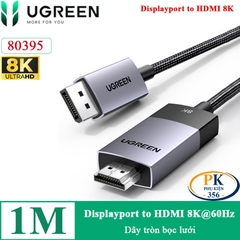 Cáp chuyển DisplayPort 1.4 to HDMI 2.1 8K@60Hz Active Ugreen 80397 DP115 dài 2m