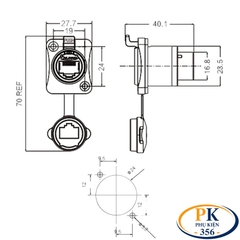 Phích cắm bảo vệ đầu mạng RJ45 chống nước IP65 YLRJ45P-R – Chụp bảo vệ đầu RJ45 chống bụi