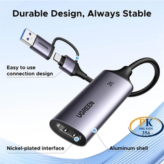USB Type C ghi hình Livestream HDMI 4K@30Hz Ugreen 15389 CM629