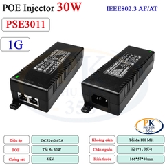 Nguồn POE Injector 30W Gigabit 10G KM-Etech PSE3013 chuẩn IEEE 802.3at/af chống sét 4KV