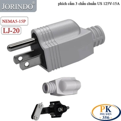 Đầu Phích Cắm Nguồn 3 Chấu Mỹ US NEMA 5-15P 125V/15A LJ-20
