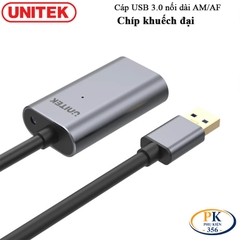 Dây Cáp Nối Dài USB 3.0 Chính Hãng Unitek Y-3004 (5M), Y-3005 (10M) – Có Chip Khuếch Đại & Cổng Nguồn Phụ