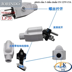 Đầu Phích Cắm Nguồn 3 Chấu Mỹ US NEMA 5-15P 125V/15A LJ-20