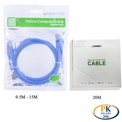 Dây cáp mạng RJ45 CAT6 1Gb 250Mhz Ugreen 11207 NW102 dây tròn màu xanh dài 15M