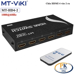 Bộ chia HDMI 4 vào 2 ra Full HD 1080P có điều khiển MT-VIKI MT-HD4-2 - Switch HDMI 4 ra 2