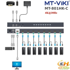 Bộ Chuyển Mạch HDMI USB KVM Switch 4K @60Hz 8 Ra 1 MT-VIKI MT-KH8S