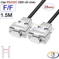 Dây cáp RS232C DB9 nối chéo 2 đầu cái Null Modem 28AWG vỏ thép 0.5M-40M