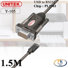 Cáp chuyển USB sang RS232 Serial Unitek Y-105 chip PL2303 dài 1.5M