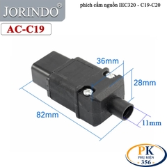 Phích Cắm Nguồn IEC 60320 C19 16A 250V JORINDO AC-19-20