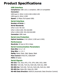 Cáp chuyển USB to RS232 Serial port DB9 moxa Uport 1110