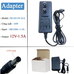 Nguồn DC 12V-1.5A ZB120150-3AE  – Chân 5.5×2.5mm, Dây 1.5m cho camera