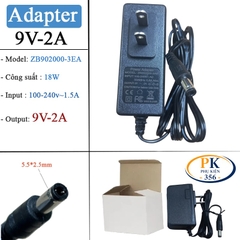 Nguồn DC 9V-2A ZB902000-3AE – Adapter Chân 5.5×2.5mm, Dây 1.5m, 18W