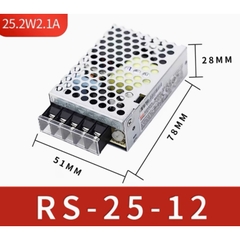 Bộ nguồn led 12V-1.3A Meanwell RS-15-12 15W 12V