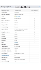 Bộ nguồn led 36V-16.6A Meanwell LRS-600-36 600W 36V