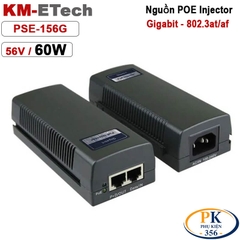 Bộ nguồn Adapter POE injecter 48V-56V 60W Gigabit chuẩn IEE802.3at/af KM-Etech PSE801G