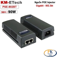Bộ nguồn Adapter POE injecter 48V-56V 60W Gigabit chuẩn IEE802.3at/af KM-Etech PSE801G