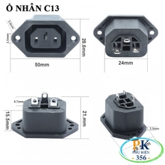 Ổ cắm nguồn điện C13 OEM – Dùng cho PC, UPS, DPU, Nồi cơm, Ấm nước – 2500W