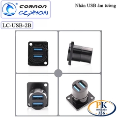 Nhân nối USB 3.0 âm tường lắp mặt máy Coraon LC-USB-2B - 2 cổng