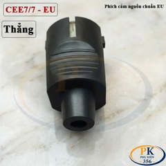 Đầu phích cắm nguồn EU CEE 7/7 Schuko GAPC-01 250V 16A có tiếp địa chân thẳng màu đen
