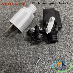 Đầu phích cắm nguồn 3 chấu US NEMA 5-15P 250V/10A | Cho UPS, máy tính, adapter – An toàn & bền bỉ