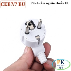 Đầu phích cắm nguồn EU CEE 7/7 Schuko GAPC-01 250V 16A có tiếp địa chân thẳng màu đen