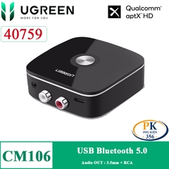 Ugreen 40759 Đầu nhận bluetooth 5.0 Qualcomm® aptX™ dùng cho loa âm ly CM106