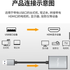 Bộ chuyển USB sang HDMI, USB to HDMI  1080P Veggieg V-Z917