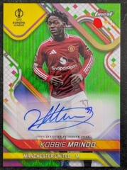 2024-25 Topps Finest KOBBIE MAINOO 29/99 Auto Neon Green Wave Refractor MU TLO