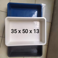 Khay Nhựa Trắng - Xanh - Đen Nuôi Cá , Khay Ép Cá Kích Thước 50x35x13