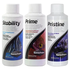 🐠 Combo 3 Chai Seachem Prime + Stability + Pristine 👉 Giải pháp toàn diện khử clo + ổn định hệ vi sinh + xử lý nước cho hồ cá cảnh (chính hãng Seachem – Mỹ).