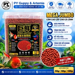 CÁM TRÙNG HUYẾT MEGA JUMBO 50% ĐẠM – CÁ ĂN SUNG, LỚN NHANH, LÊN MÀU ĐẸP