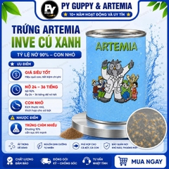 Trứng Artemia mỹ INVE cú xanh 2 * Sao( TLN 85% )