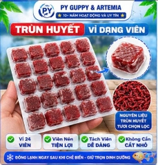 Trùn Huyết Đông Lạnh Dạng Viên Vỉ 24 Viên Cho Cá Cảnh - Thức ĂnTiện Lợi Giàu Dinh Dưỡng
