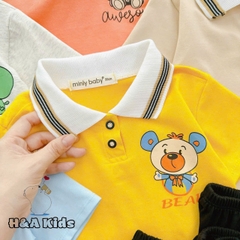 Bộ Thun Bé Trai, Set Polo Bé Trai Thun Cotton Áo In Hình Phối Quần Sọt Túi Nắp Cho Bé Trai 8kg -16kg, Lolafasi Shop