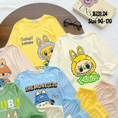 Bộ thun bé trai, Bộ thun lạnh Labubu thiết kế dài tay cho bé trai và bé gái từ 8kg đến 28kg, Lolafasi Shop