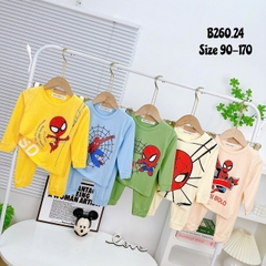 Bộ Thun Lạnh Bé Trai Spider Man, bộ dài tay cho bé trai từ 8kg đến 28kg, Lolafasi Shop