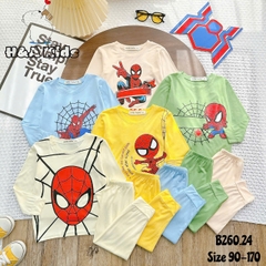 Bộ Thun Lạnh Bé Trai Spider Man, bộ dài tay cho bé trai từ 8kg đến 28kg, Lolafasi Shop