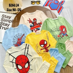 Bộ Thun Lạnh Bé Trai Spider Man, bộ dài tay cho bé trai từ 8kg đến 28kg, Lolafasi Shop
