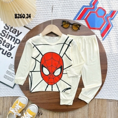Bộ Thun Lạnh Bé Trai Spider Man, bộ dài tay cho bé trai từ 8kg đến 28kg, Lolafasi Shop