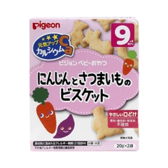 Bánh ăn dặm Pigeon cho bé từ 9 tháng tuổi hộp 20g x 2 - vị khoai lang và cà rốt
