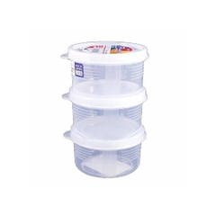 Set 3 hộp nhựa Nakaya hình tròn 180ml