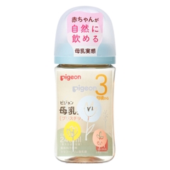Bình sữa Pigeon cổ rộng 240ml - hình hoa (núm M)