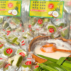 Kẹo Dừa Sáp Non Cuộn Vị Lá Dứa 500gr - Dẻo Mềm, Thơm Ngon Khó Cưỡng