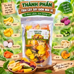 Trái Cây Sấy Giòn Mix Vị 500gr - Giòn Rụm, Đa Dạng Hương Vị