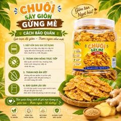 Chuối Sấy Giòn Gừng Mè 400gr