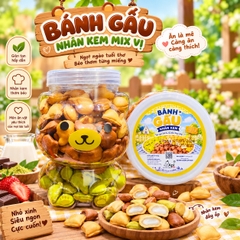 Bánh Gấu Nhân Kem Mix Vị 500gr – Ăn Là Mê, Càng Ăn Càng Thích